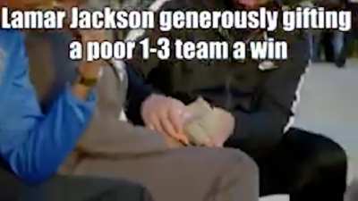 happy abt the win but also lamar jackson moment