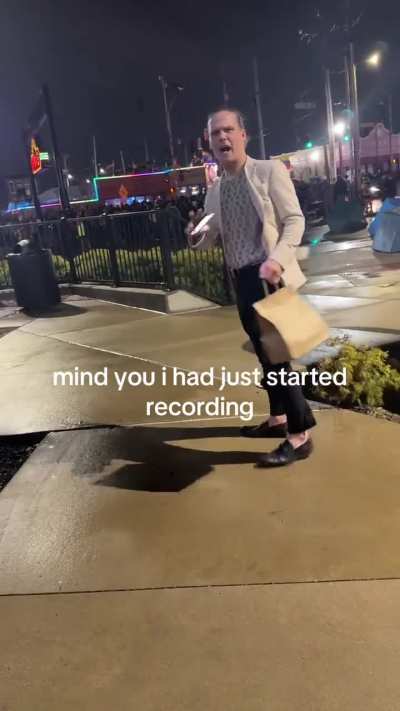 Weirdo approached person filming a protest to share his opinion