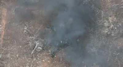 A Russian soldier is killed by a direct hit of a drone dropped explosive, unknow date/location.