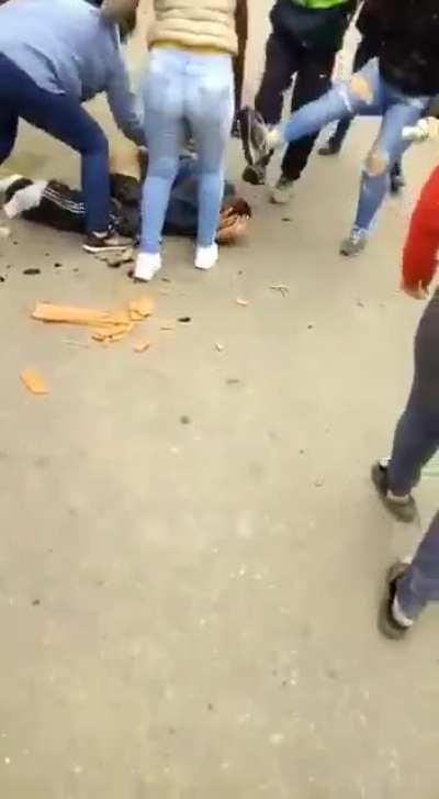 Angry mob catches a rapist