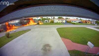 Small plane crashed into a SUV a few hours ago.