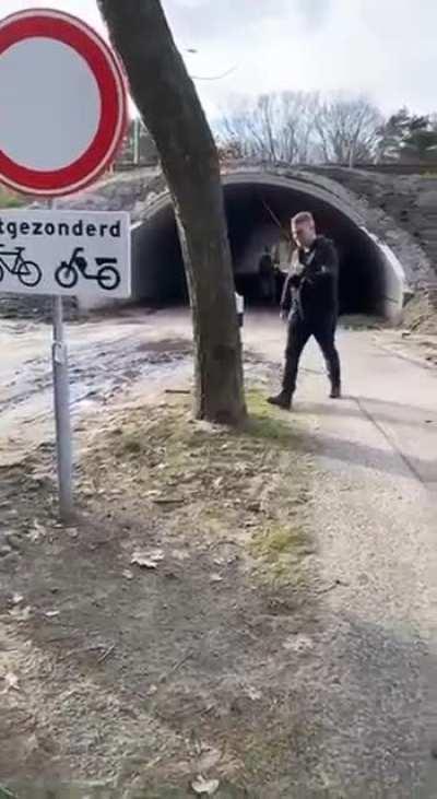 Fireworks in a tunnel create a shockwave