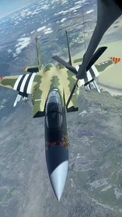 Invasion stripes on the F-15 (video)
