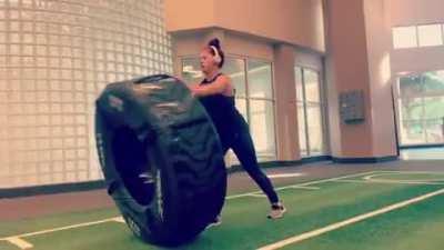 220 pound tire. Leg day was a success!