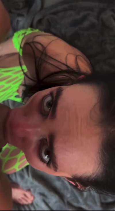 Cute Brunette Takes It All Deep Down Her Throat