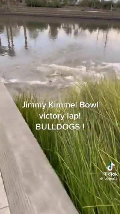 Alternative Angle of the Fresno State Fan Taking a Dive