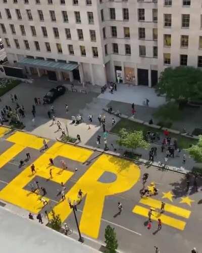 Black Lives Matter mural painted on 16th st near the White House ..approved by DC mayor