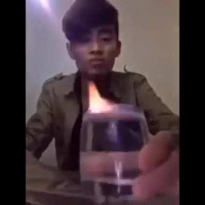 I set fire, to my crotch.