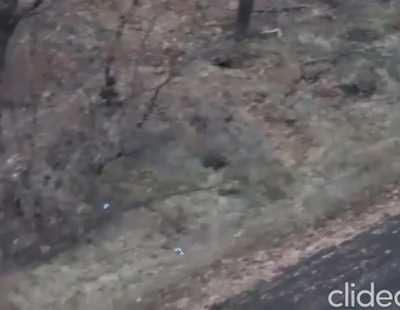 Fpv drone filming a battle between a Ukrainian and russian drones