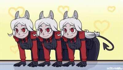 Cerberus is excited while waiting for pancakes [GIF]