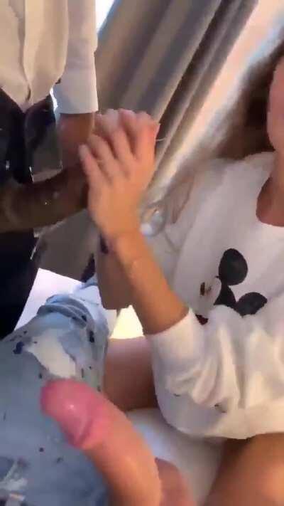 I love making my buddies cocks wet with my mouth