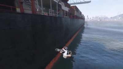 landing in a boat as requested :)