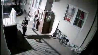 Lights house on fire with fireworks