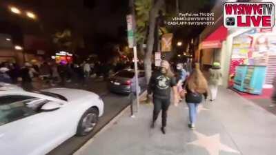 BLM marching in Hollywood CA, chanting 