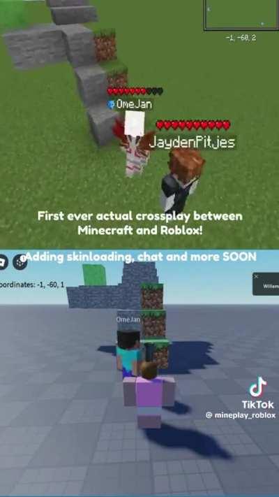 You can now cross-play roblox and minecraft