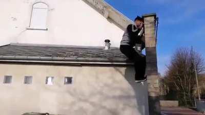 Falling in the trash accidentally..