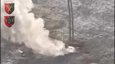 Ukrainian BM-21 Grad MLRS crew of the 32nd Separate Mechanized Brigade scored a hit right next to a Russian assault buggy carrying troops in the Pokrovsk sector. [Published 18.05.2025]