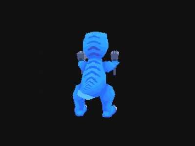 Dinosaur dual wielding SMGs