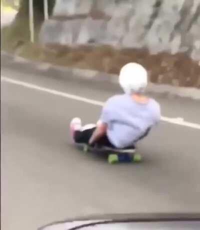 Just sit on the board going downhill at 80km/hr you'll be fine
