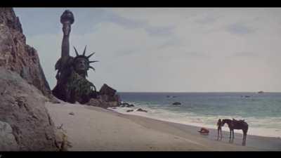 Iconic planet of the apes scene.