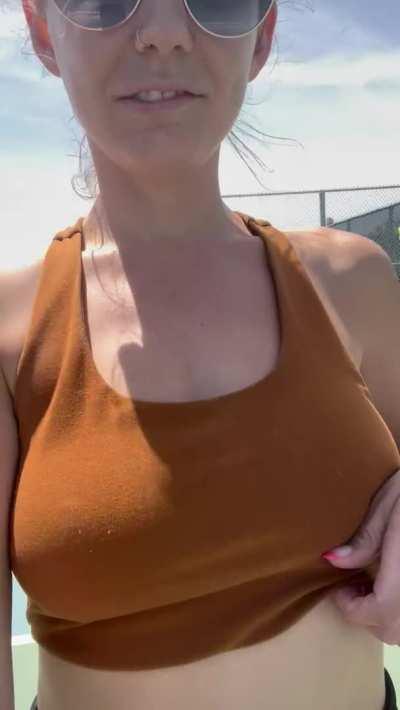 Flashing at the pickleball courts