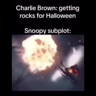 Charlie brown, man i need to get this homework done! The snoopy subplot: