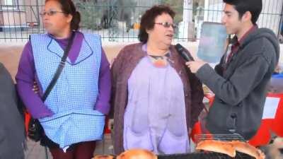 Sneaky doggo stealing an empanada on live TV