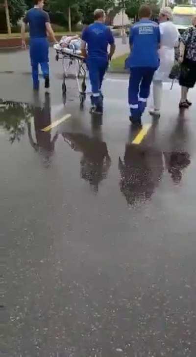 Russian man gets seizure attack after vaccination, gets carried out on stretcher while people stay in line for their shot