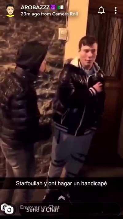 Algerian migrants beat a French native guy for fun.