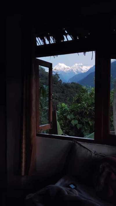 I don't think mornings can get better than this - Khangchendzonga right outside of my room !