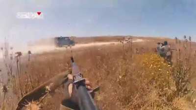 Al-Qassam fighters ambush an IDF jeep in Beit Hanoun, northern Gaza, April 2025