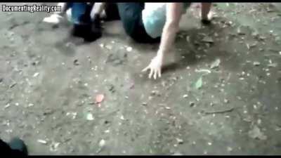 Guy’s leg snapped during fight (White shirt)