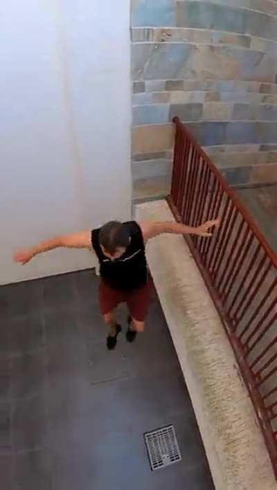 Crazy Human Doing Risky Parkour