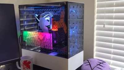 RGB GPU plate for my Rei themed PC build.