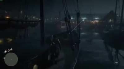 Arthur falls off a boat