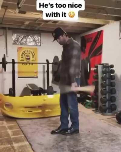 Trick with a baseball bat