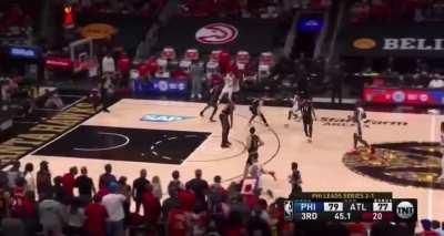 [Highlight] Thybulle sneaks up on Trae and picks his pocket, then drains the 3 on offense after refs miss a travel