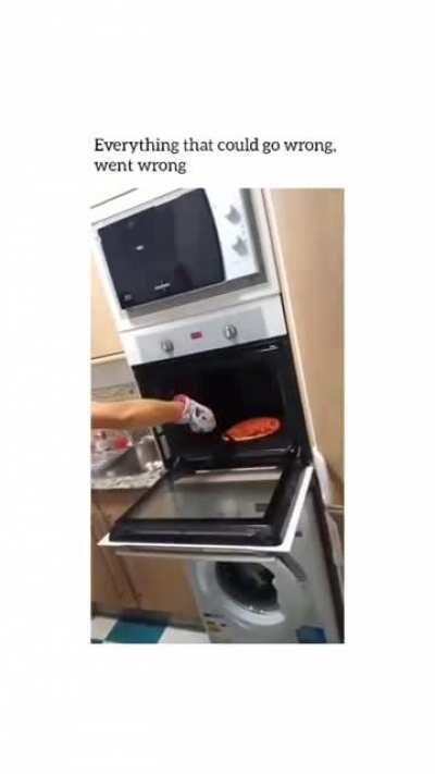 To take a pizza out of the oven