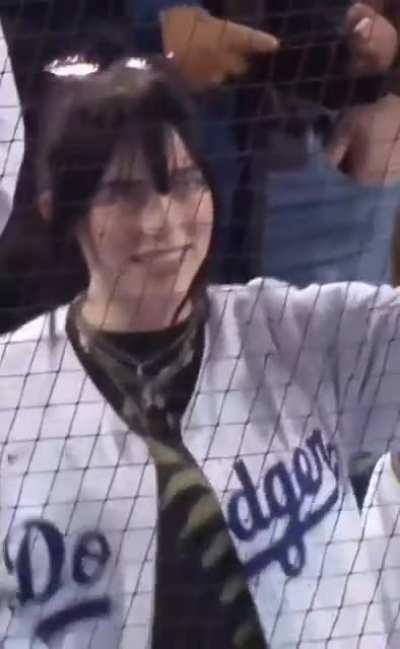 billie dancing in Dodgers game
