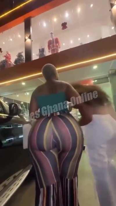 African booty in flare pants