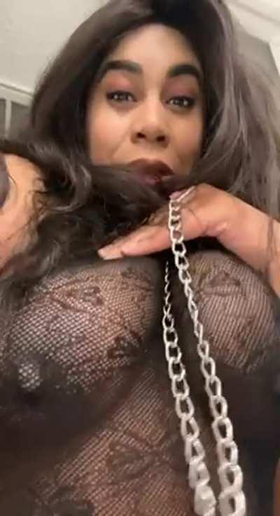 Cute big tits and a collar