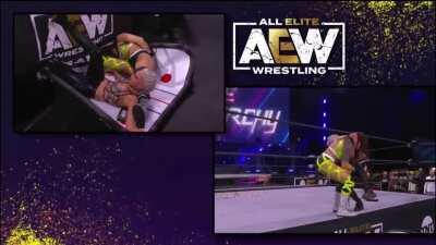 Kris Statlander puts Penelope Ford through an air hockey table