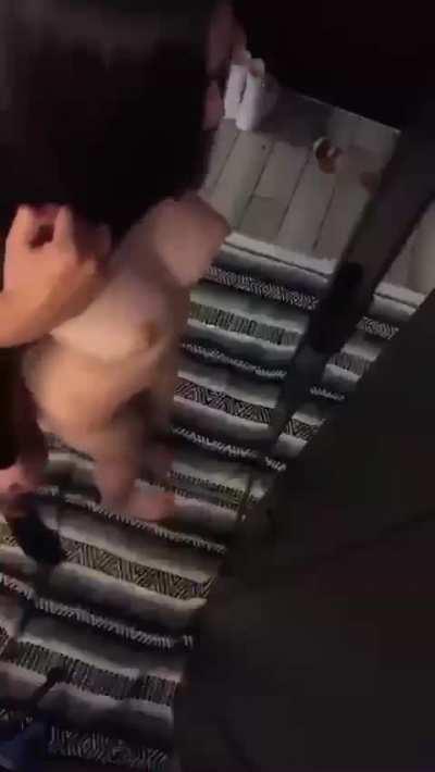 Petite Asian gets fucked standing 👀🤤