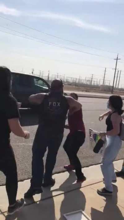 Trump Supporters Terrorize A Black Lives Matters Supporters And Destroy Their Merchandise Table