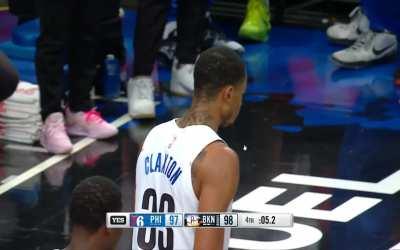 [Highlight] James Harden smokes the left hand layup, but Joel Embiid grabs the offensive board and gets the shooting foul to potentially take the lead