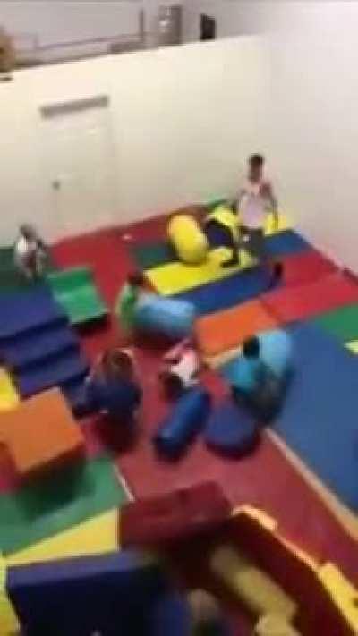 This dude is taking it seriosly with these kids.