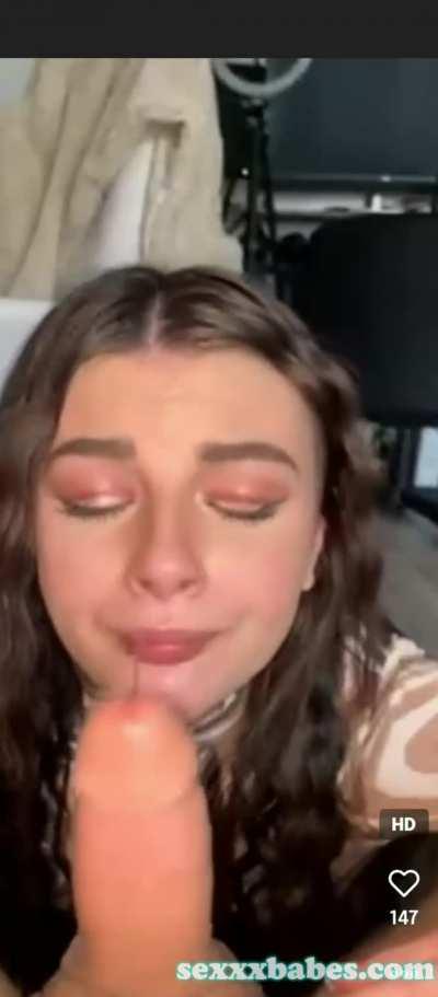 Amateur Brunette Sucking Cock