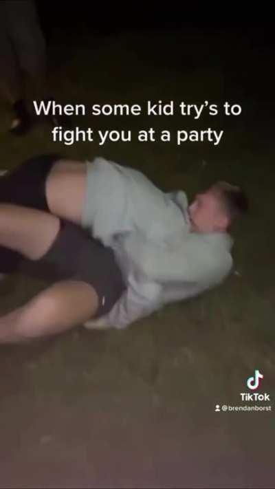 Choked him out with just the grip