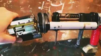 Double barrel shotgun. I made