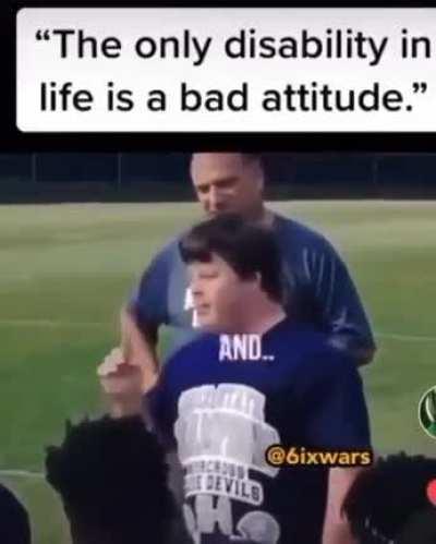 More power to him. Thats motivation and respect !